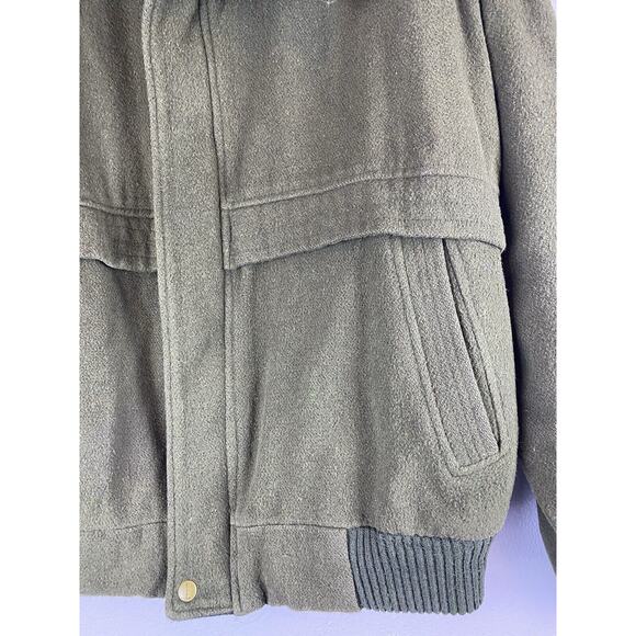 Vtg Polo Club Manhattan Sz XL Hvy Qltd Lining Green Navy Trim Full Zip Pkts Wool - Picture 3 of 11